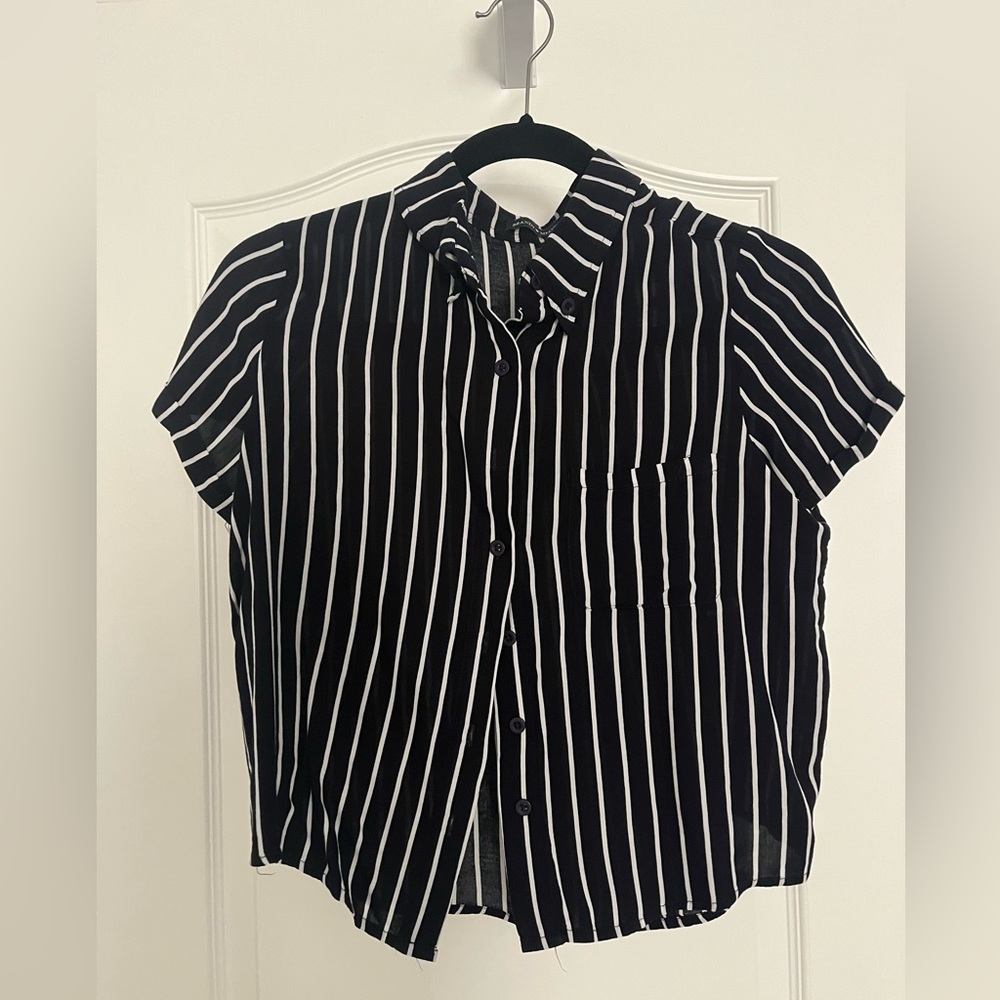 Brandy Melville striped button down, short sleeve